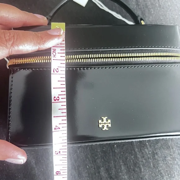 TORY BURCH• Patent Leather Black Vanity small Handbag - Picture 9 of 10